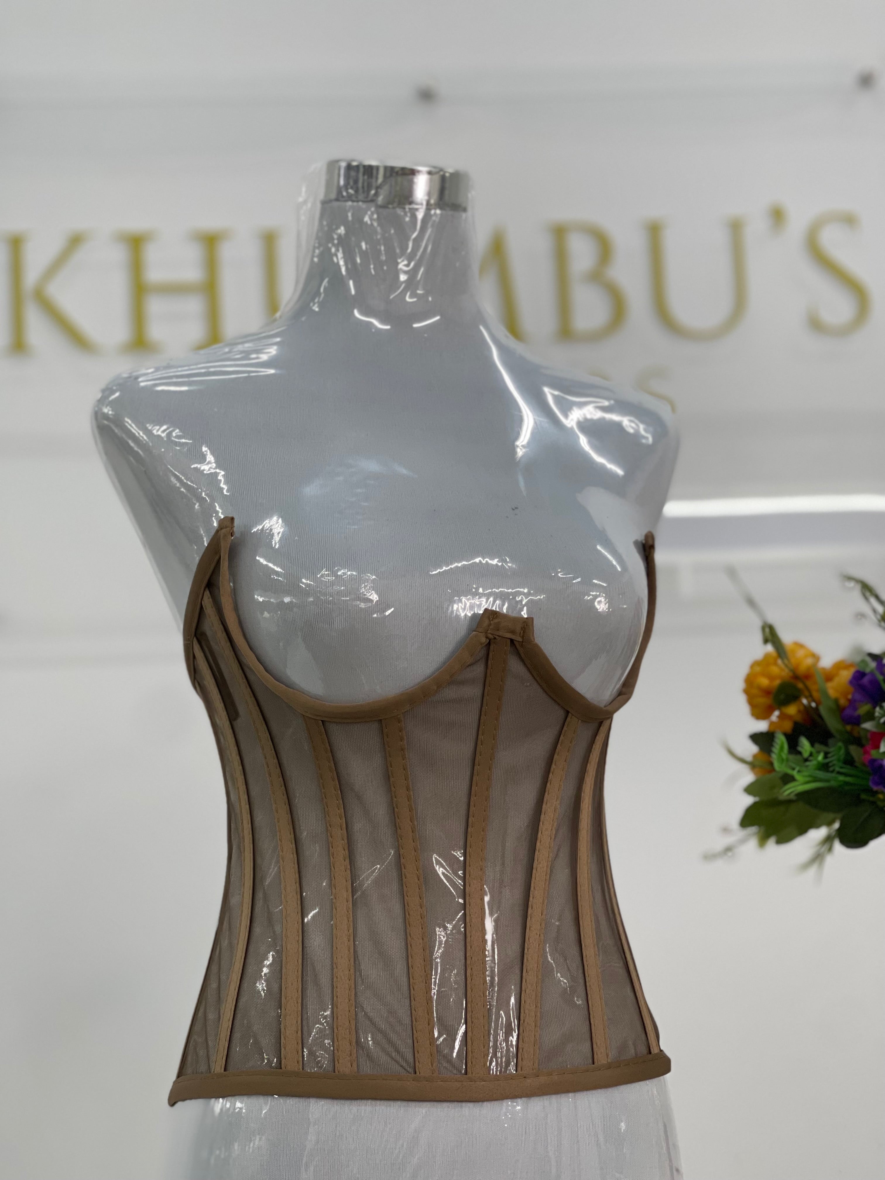 Brown Cupless Corset