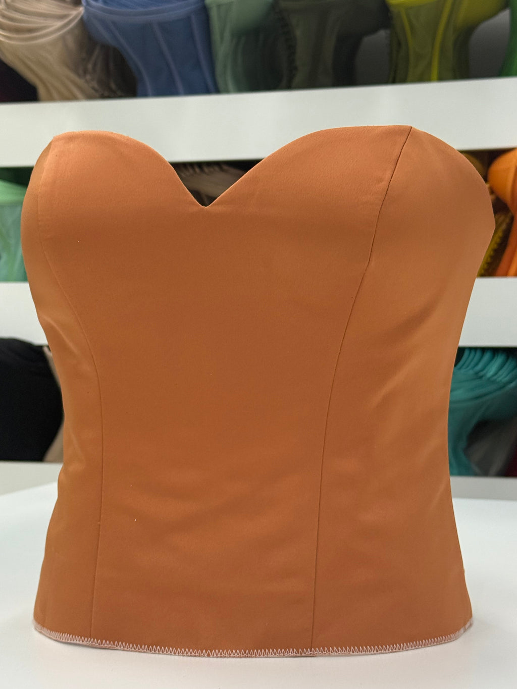 Burnt Orange Satin Corset A