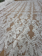 Off-White Embroidered Lace Fabric