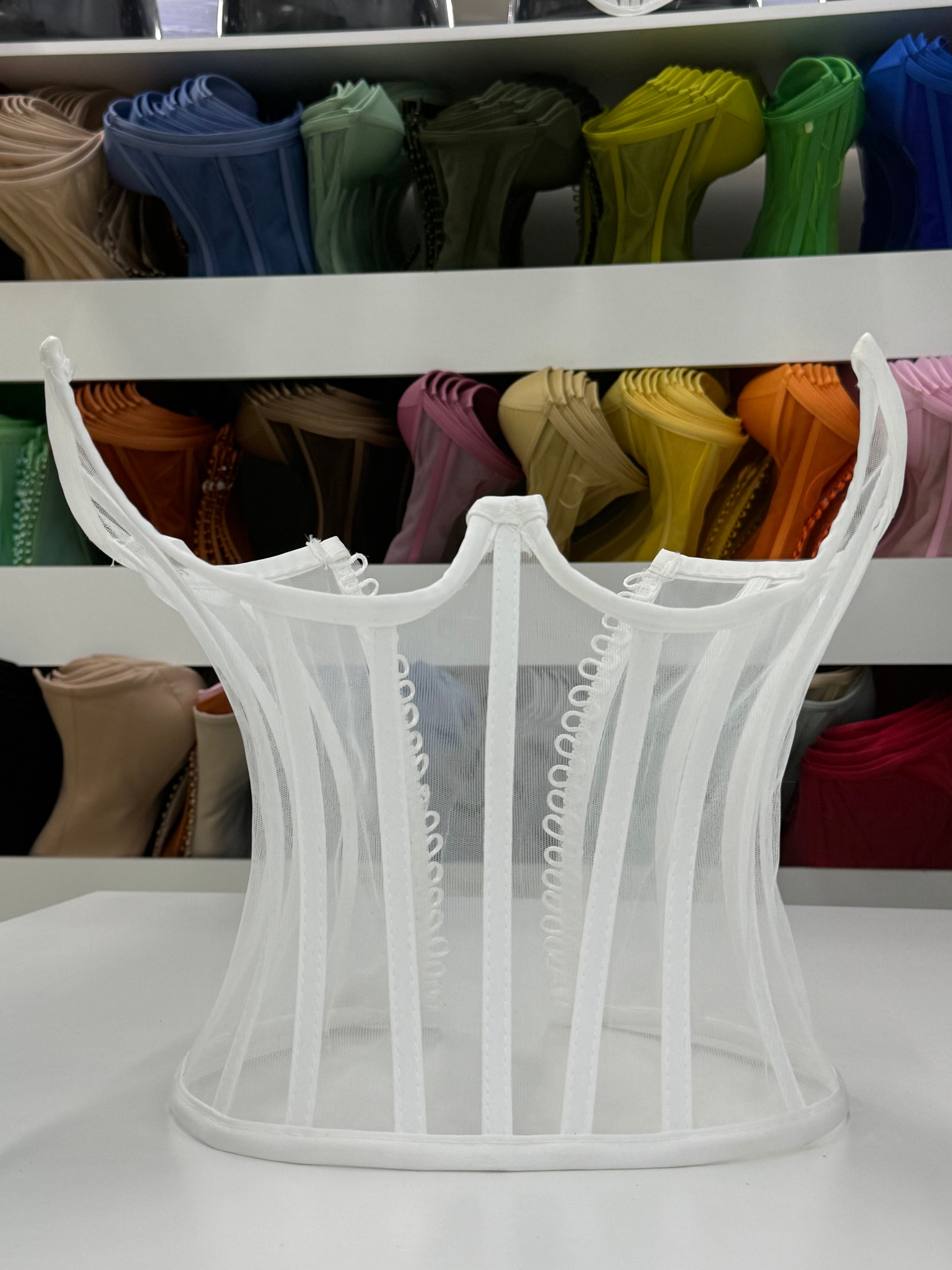 White Crop Top Cup-less