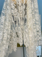 Off-White Embroidered Lace Fabric