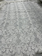 Off-White Embroidered Lace Fabric