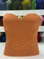Burnt Orange Satin Corset A