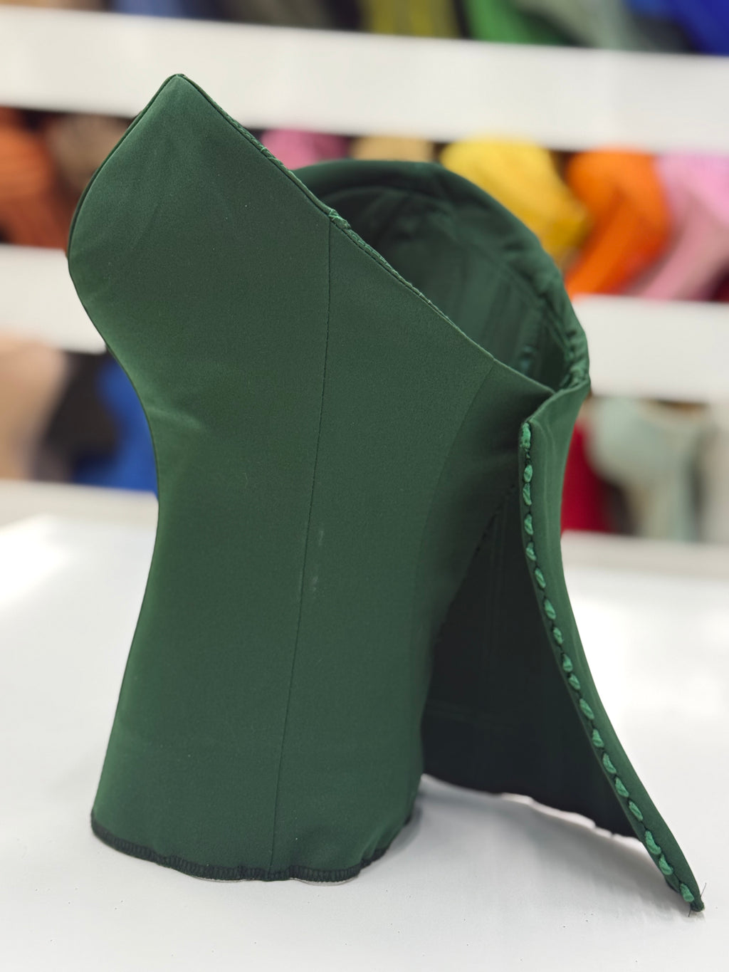 Emeral Green Satin Corset B
