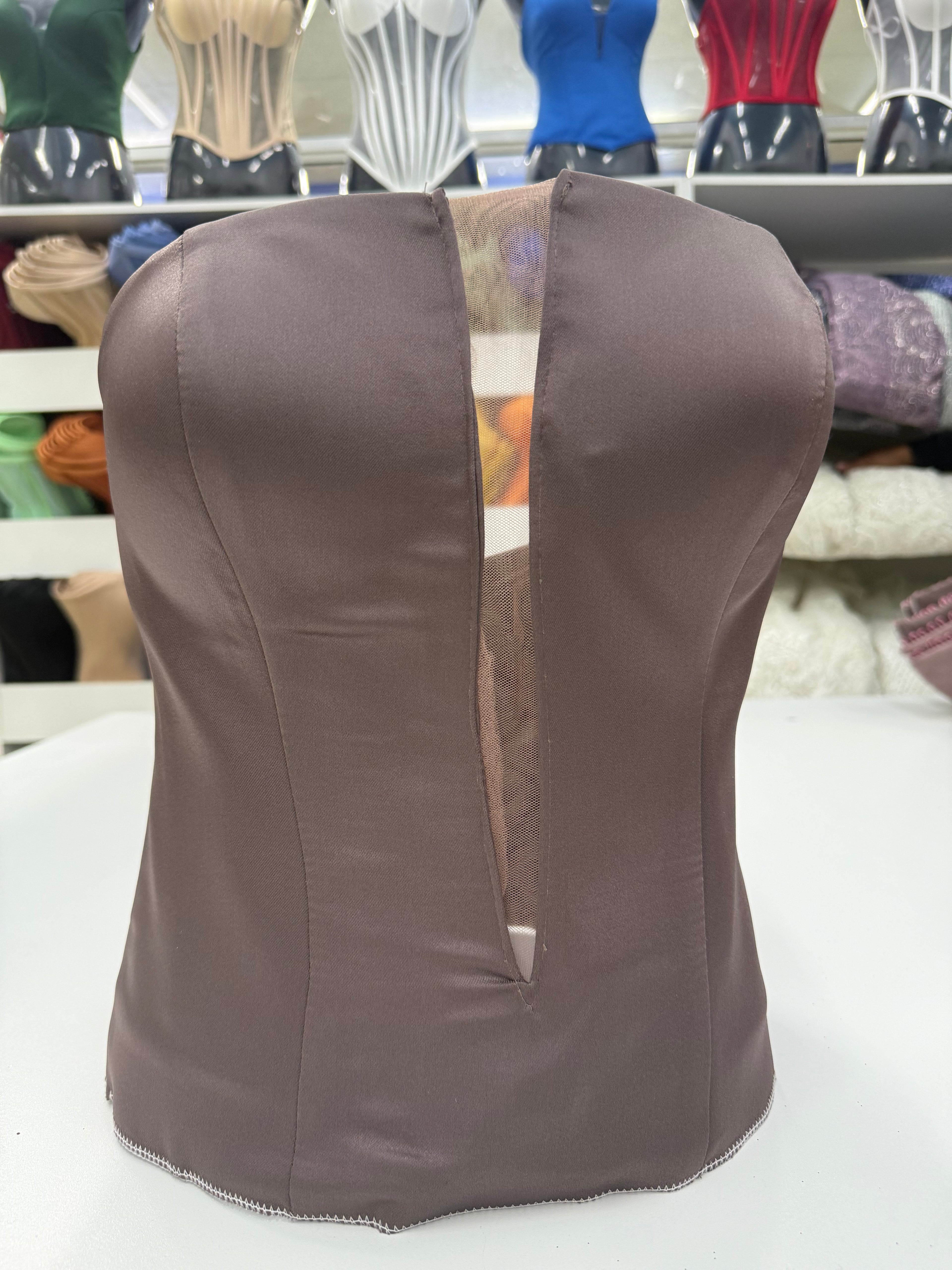 Brown Satin Corset B