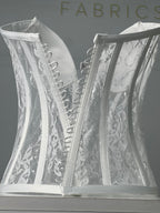 White Chantily Corset With Plunge Neckline