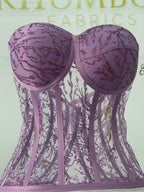 Lavender Glittering Corset with Closed Cleavage Design