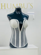 White Corset With Deep Sweetheart Neckline