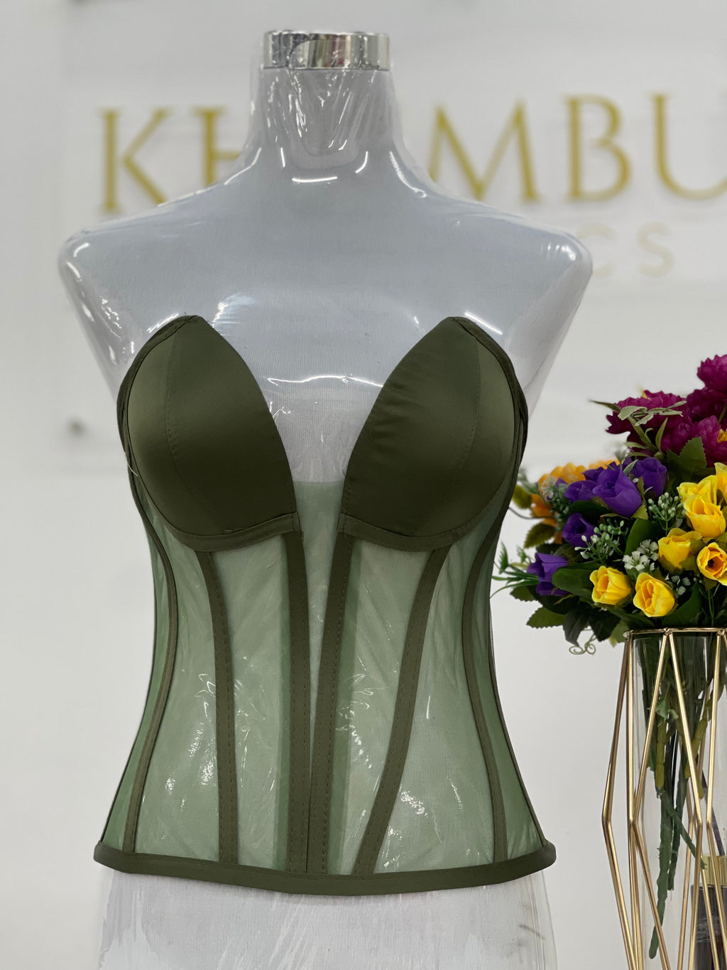 Moss Green Corset