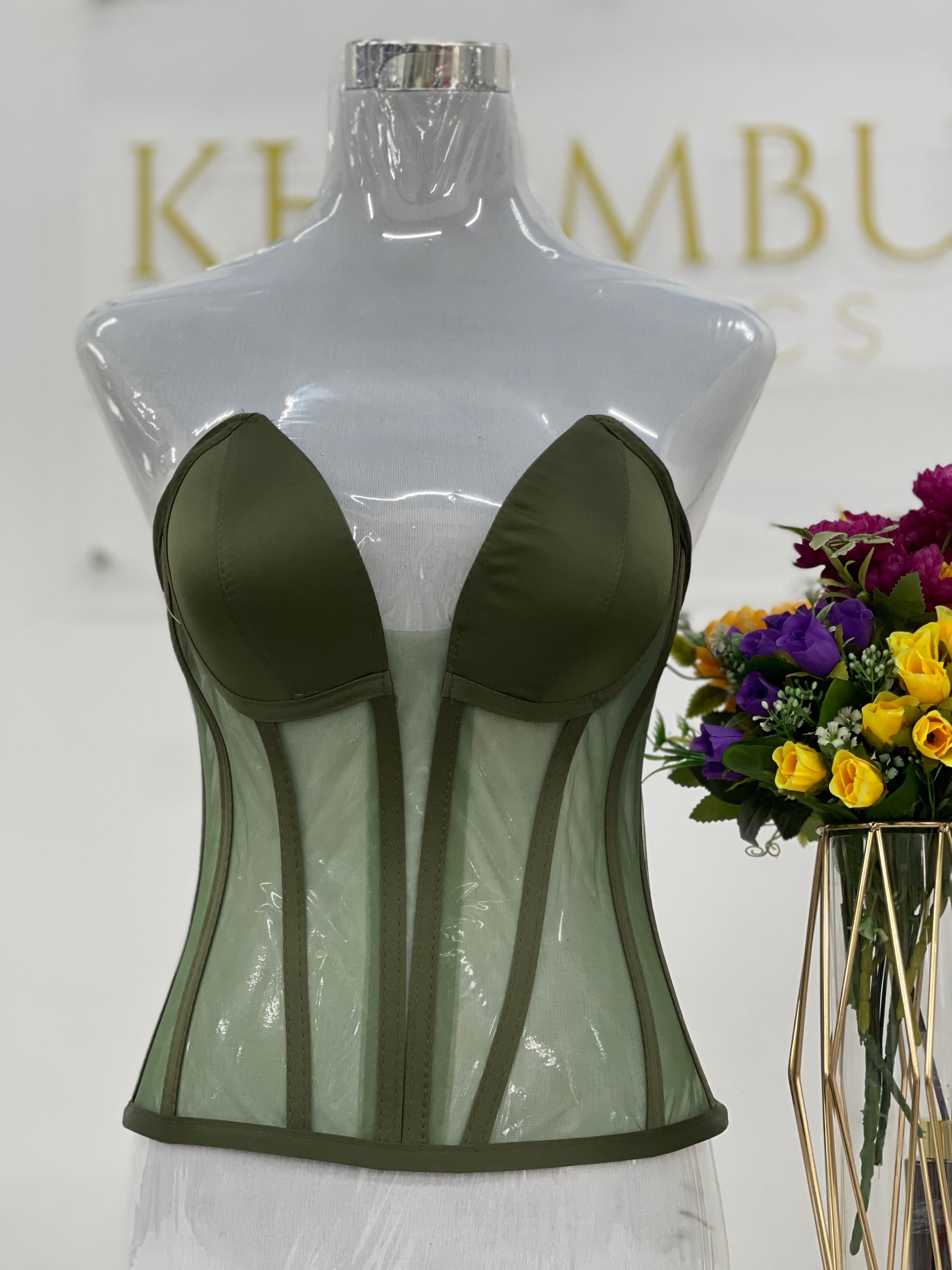 Moss Green Corset