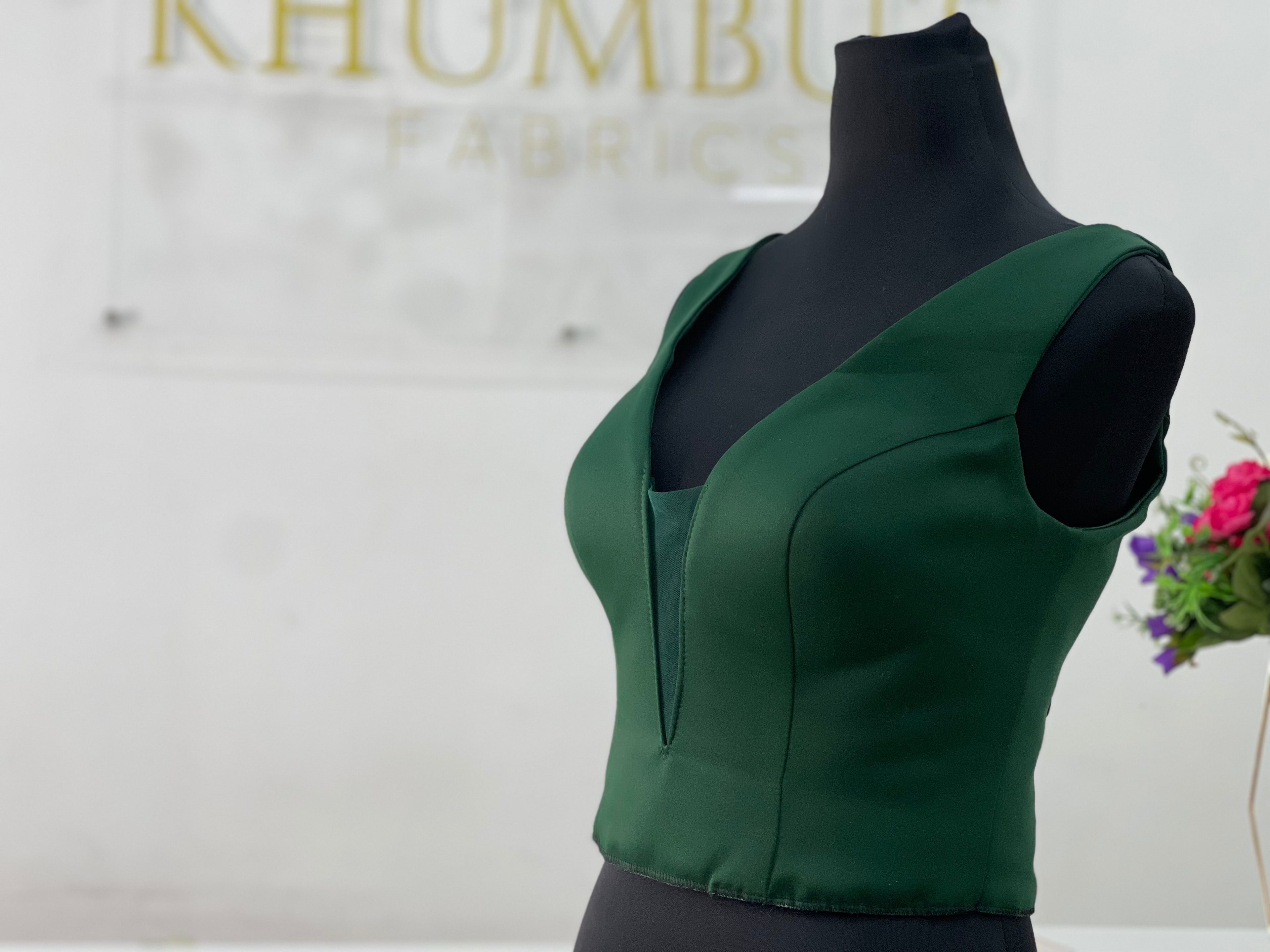 Emerald Green Corset Satin Vest