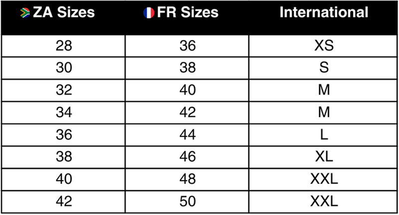 Size chart